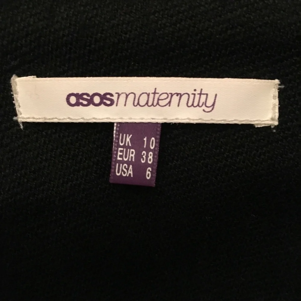 ASOS Women Maternity Black Wool Blend Peacoat Jacket Size 6 - Picture 3 of 6